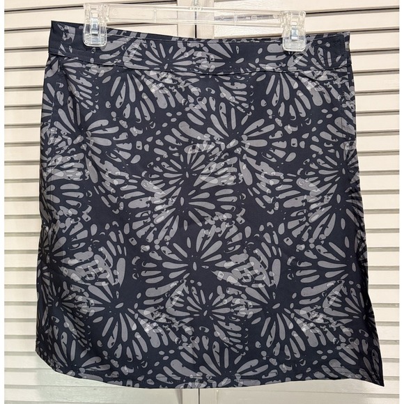 Rip Skirt Hawaii Wrap Gray/Black Floral Size Medium Mini Skirt‎ Beach Vacation - Picture 1 of 7